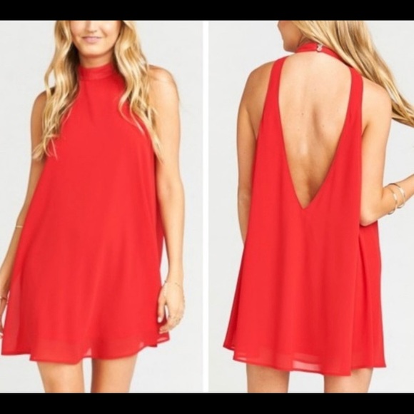 SHOW ME YOUR MUMU Deep V-Right Back White Gold Stripe Mini Dress Size S - Picture 2 of 11